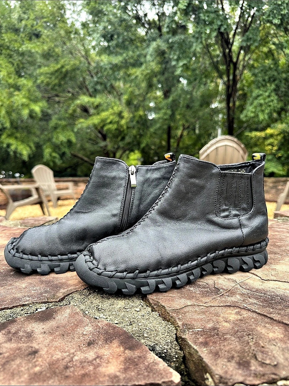 Moma Black Leather Ankle Boots Women’s Size US 8
